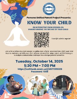 Know your child zoom session, 10.14.25